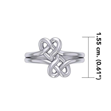 Double Celtic Heart Silver Ring TRI2391 - Jewelry